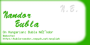 nandor bubla business card